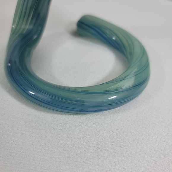 Hand Blown Art Glass Flower Curled Stem - Picture 7 of 16